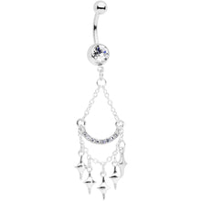 Load image into Gallery viewer, Clear Gem Double Drama Chandelier Dangle Belly Ring
