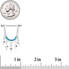 将图片加载到图库查看器，14G 9/16 Aqua Gem Drama Dangle Nipple Ring Set
