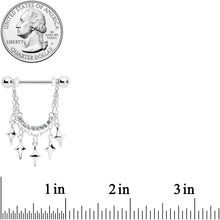 将图片加载到图库查看器，14G 9/16 Clear Gem Drama Dangle Nipple Ring Set
