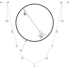 将图片加载到图库查看器，14G 9/16 Clear Gem Butterfly Dangle Nipple Chain
