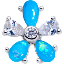 Load image into Gallery viewer, 16G 1/4 Aqua Faux Opal Flower Cartilage Tragus

