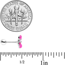 Load image into Gallery viewer, 16G 1/4 Pink Faux Opal Flower Cartilage Tragus
