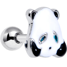 Load image into Gallery viewer, 16G 1/4 Black White Round Panda Bear Cartilage Tragus Earring
