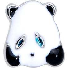Load image into Gallery viewer, 16G 1/4 Black White Round Panda Bear Cartilage Tragus Earring
