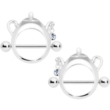 将图片加载到图库查看器，14G 5/8 Clear Gem Teapot Nipple Shield Set
