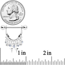 将图片加载到图库查看器，14G 5/8 Clear Gem Moons Dangle Nipple Ring Set

