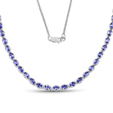 Load image into Gallery viewer, 10.00 Carat Genuine Tanzanite .925 Sterling Silver Necklace
