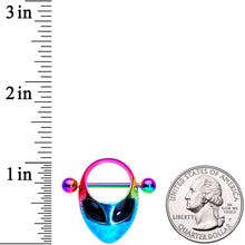 将图片加载到图库查看器，14G 9/16 Rainbow Space Alien Nipple Shield Set
