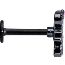 Load image into Gallery viewer, 16G 5/16 Black Skeleton Girl Halloween Labret Monroe Tragus
