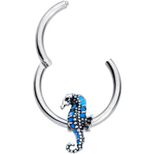 将图片加载到图库查看器，16G 3/8 Tiny Seahorse Nautical Hinged Segment Ring
