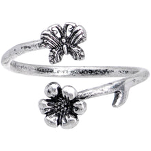 将图片加载到图库查看器，Spring Summer Butterfly Flower Spiral Toe Ring
