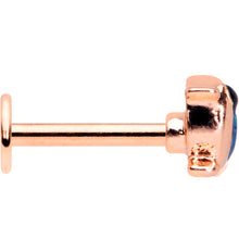 Load image into Gallery viewer, 16G 5/16 Rose Gold Tone Blue Bird Labret Monroe Tragus
