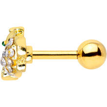 Load image into Gallery viewer, 16G 1/4 Clear Gem Gold Tone Mouse Cartilage  Tragus Earring
