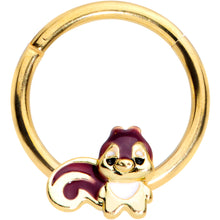 将图片加载到图库查看器，16G 3/8 Gold Tone Squirrel Hinged Segment Ring
