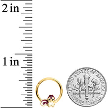 将图片加载到图库查看器，16G 3/8 Gold Tone Squirrel Hinged Segment Ring
