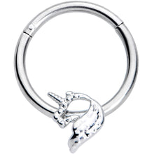 将图片加载到图库查看器，16G 3/8 Silhouette Unicorn Hinged Segment Ring
