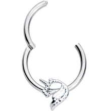 将图片加载到图库查看器，16G 3/8 Silhouette Unicorn Hinged Segment Ring
