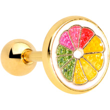 Load image into Gallery viewer, 16G 1/4 Gold Tone Rainbow Grapefruit Cartilage Tragus

