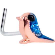 Load image into Gallery viewer, 20G 5/16 Rose Gold Tone Bluebird L Shaped Nose Ring
