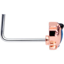 Load image into Gallery viewer, 20G 5/16 Rose Gold Tone Bluebird L Shaped Nose Ring
