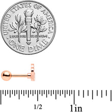 Load image into Gallery viewer, 16G 1/4 Clear CZ Gem Rose Gold Tone Heart Cartilage Tragus
