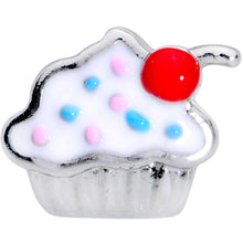 Load image into Gallery viewer, 16G 5/16 Red White Sprinkle Cherry Cupcake Labret Monroe Tragus
