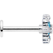 Load image into Gallery viewer, 16G 5/16 Aqua CZ Gem Snowflake Christmas Labret Monroe Tragus

