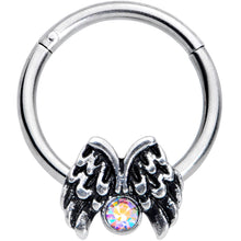 将图片加载到图库查看器，16G 3/8 Aurora Gem Holiday Angels Wings Hinged Segment Ring
