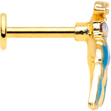 Load image into Gallery viewer, 16G 5/16 White Faux Opal Gold Tone Swallow Bird Labret Tragus
