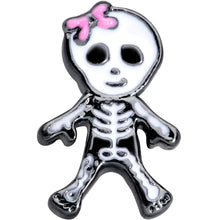 Load image into Gallery viewer, 16G 1/4 Black PVD Skeleton Girl Halloween Cartilage Tragus
