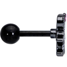 Load image into Gallery viewer, 16G 1/4 Black PVD Skeleton Girl Halloween Cartilage Tragus
