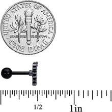 Load image into Gallery viewer, 16G 1/4 Black PVD Skeleton Girl Halloween Cartilage Tragus
