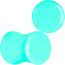 Load image into Gallery viewer, Aqua Acrylic Saddle Plug Set 8G to 00G
