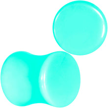 Load image into Gallery viewer, Aqua Acrylic Saddle Plug Set 8G to 00G
