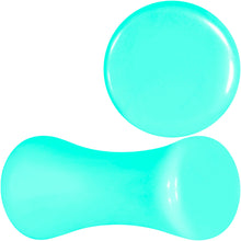 Load image into Gallery viewer, Aqua Acrylic Saddle Plug Set 8G to 00G
