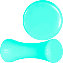 Load image into Gallery viewer, Aqua Acrylic Saddle Plug Set 8G to 00G

