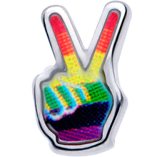 Load image into Gallery viewer, 20G 5/16 Rainbow Gay Pride Peace Sign Nose Bone
