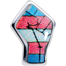 Load image into Gallery viewer, 20G 5/16 Pink White Blue Transgender Pride Fist L-Shaped Nose Ring
