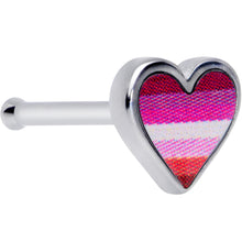 将图片加载到图库查看器，20G 5/16 Lesbian Pride Heart Nose Bone
