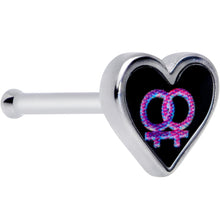 Load image into Gallery viewer, 20G 5/16 Lesbian Love Heart Nose Bone
