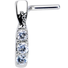 将图片加载到图库查看器，20G 5/16 Clear CZ Gem Trio Graceful Faux Hoop L Shaped Nose Ring
