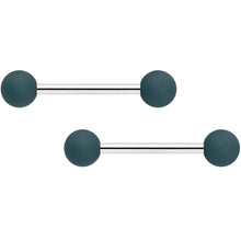 Load image into Gallery viewer, 14G 9/16 Dark Grey Light Grey Matte Barbell Nipple Ring Set of 4
