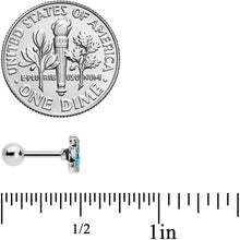 Load image into Gallery viewer, 16G 1/4 Aqua Blue Gem Starfish Cartilage Tragus Earring

