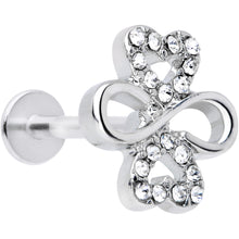 Load image into Gallery viewer, 16G 5/16 Clear Gem Shamrock St Patricks Day Labret Monroe Tragus
