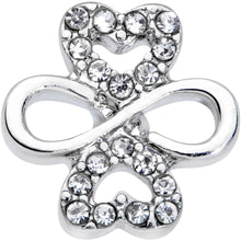 Load image into Gallery viewer, 16G 5/16 Clear Gem Shamrock St Patricks Day Labret Monroe Tragus
