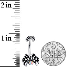 将图片加载到图库查看器，Aurora Gem Angel Wings Double Mount Belly Ring
