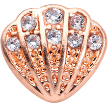 Load image into Gallery viewer, 16G 5/16 Clear Gem Rose Gold Tone Shell Labret Monroe Tragus

