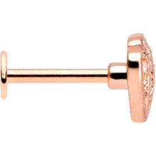 Load image into Gallery viewer, 16G 5/16 Clear Gem Rose Gold Tone Shell Labret Monroe Tragus
