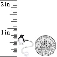 Load image into Gallery viewer, Winter Penguin Christmas Spiral Twister Belly Ring
