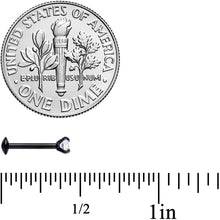 Load image into Gallery viewer, 18G 5/16 CZ Gem Black 3mm Threadless Push In Labret Tragus
